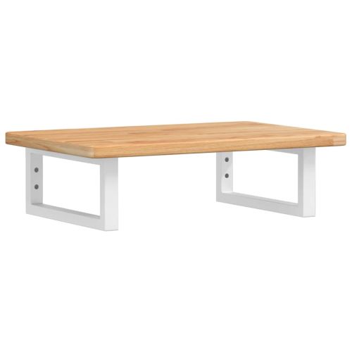 Стенен рафт за мивка, стомана и масивно дърво дъб