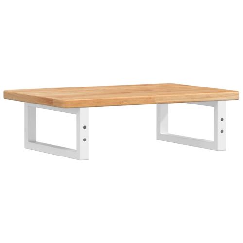 Стенен рафт за мивка, стомана и масивно дърво дъб