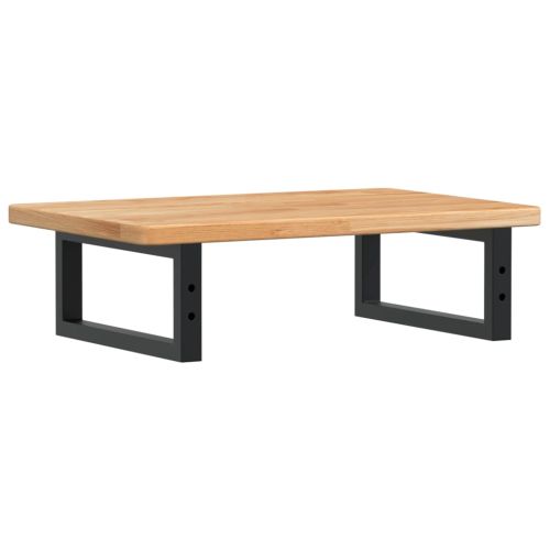 Стенен рафт за мивка, стомана и масивно дърво дъб