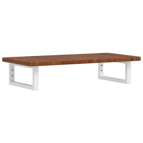 Стенен рафт за мивка, стомана и масивно дърво дъб