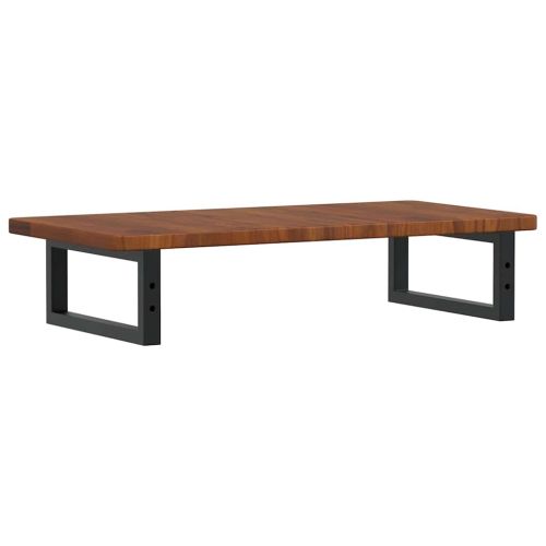 Стенен рафт за мивка, стомана и масивно дърво дъб