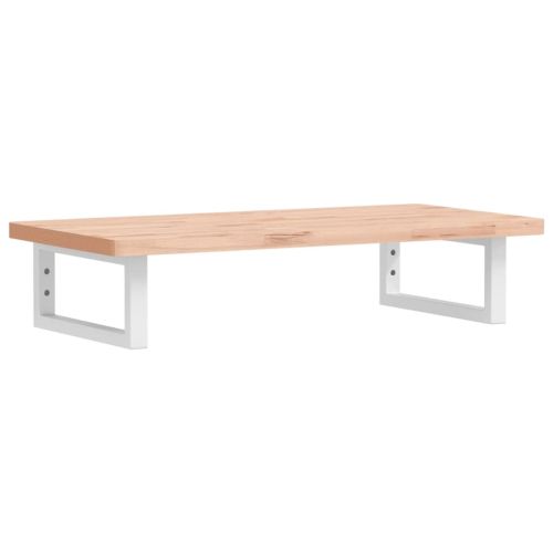 Стенен рафт за мивка, стомана и масивно дърво бук