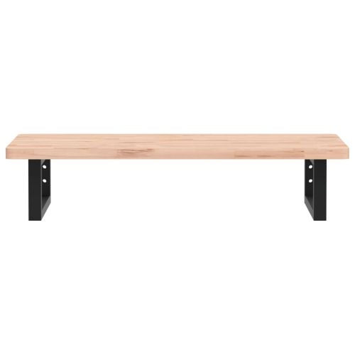 Стенен рафт за мивка, стомана и масивно дърво бук