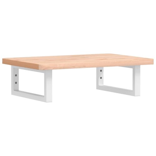 Стенен рафт за мивка, стомана и масивно дърво бук