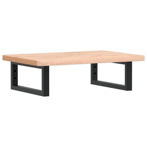 Стенен рафт за мивка, стомана и масивно дърво бук