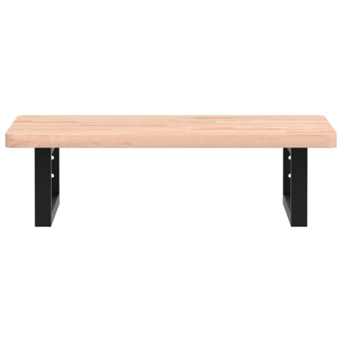 Стенен рафт за мивка, стомана и масивно дърво бук