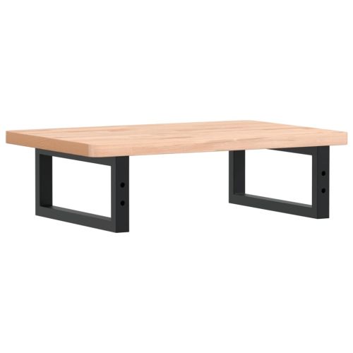 Стенен рафт за мивка, стомана и масивно дърво бук