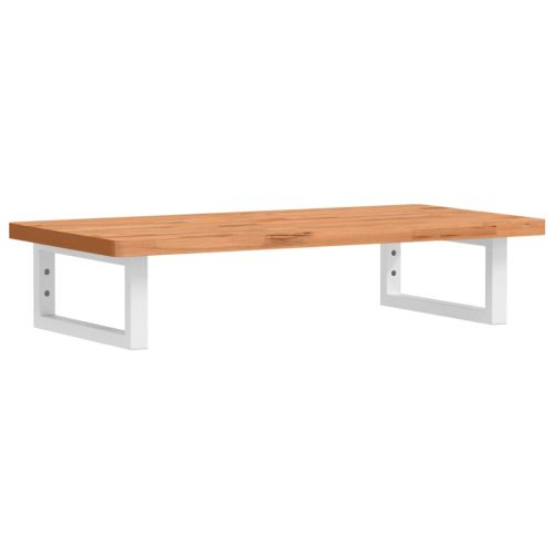 Стенен рафт за мивка, стомана и масивно дърво бук