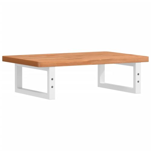 Стенен рафт за мивка, стомана и масивно дърво бук