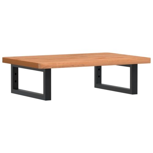 Стенен рафт за мивка, стомана и масивно дърво бук