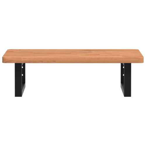 Стенен рафт за мивка, стомана и масивно дърво бук