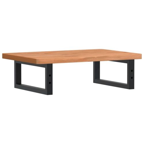 Стенен рафт за мивка, стомана и масивно дърво бук