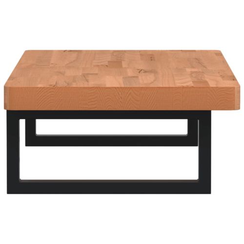 Стенен рафт за мивка, стомана и масивно дърво бук