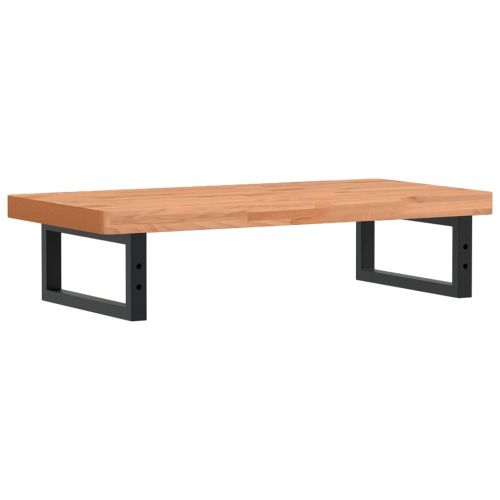 Стенен рафт за мивка, стомана и масивно дърво бук