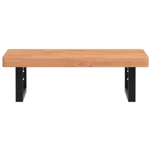 Стенен рафт за мивка, стомана и масивно дърво бук