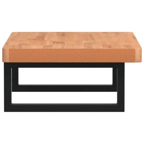 Стенен рафт за мивка, стомана и масивно дърво бук