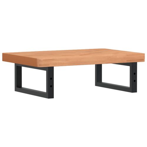 Стенен рафт за мивка, стомана и масивно дърво бук