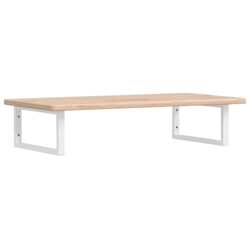 Стенен рафт за мивка, стомана и масивно дърво дъб