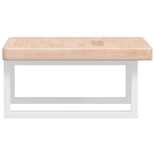 Стенен рафт за мивка, стомана и масивно дърво дъб