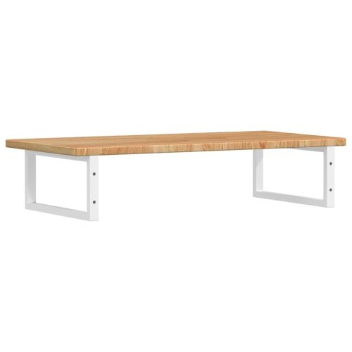 Стенен рафт за мивка, стомана и масивно дърво дъб