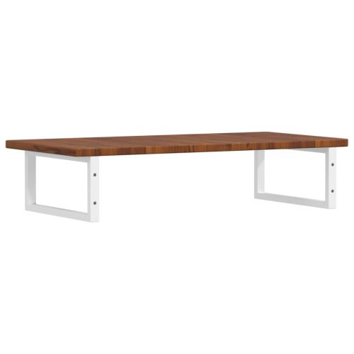 Стенен рафт за мивка, стомана и масивно дърво дъб