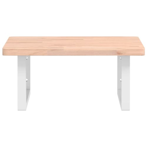 Стенен рафт за мивка, стомана и масивно дърво бук