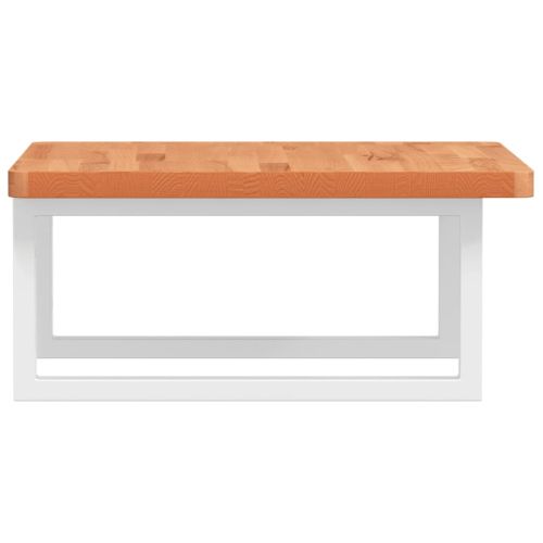 Стенен рафт за мивка, стомана и масивно дърво бук