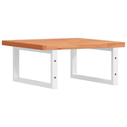 Стенен рафт за мивка, стомана и масивно дърво бук