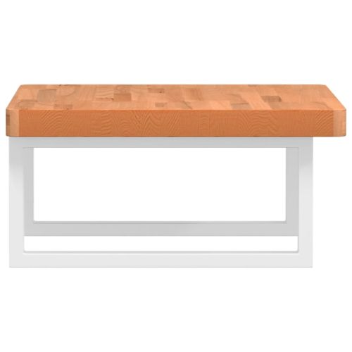 Стенен рафт за мивка, стомана и масивно дърво бук