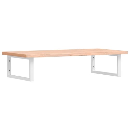 Стенен рафт за мивка, стомана и масивно дърво бук