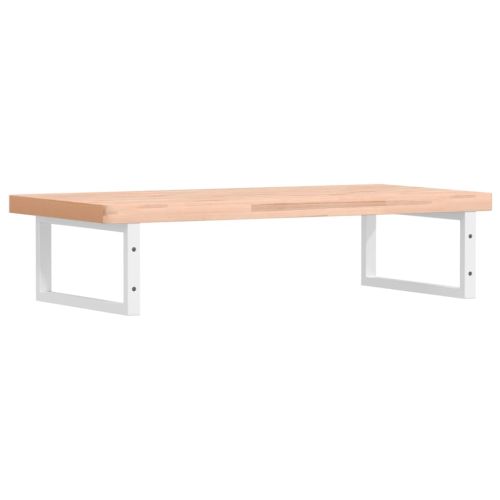 Стенен рафт за мивка, стомана и масивно дърво бук