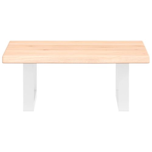 Стенен рафт за мивка, стомана и масивно дърво дъб