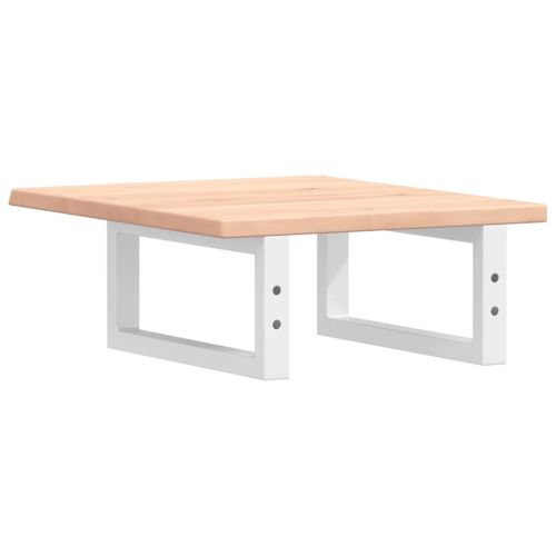 Стенен рафт за мивка, стомана и масивно дърво дъб