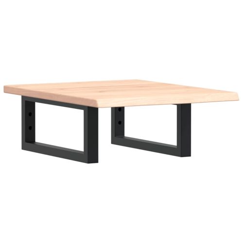 Стенен рафт за мивка, стомана и масивно дърво дъб