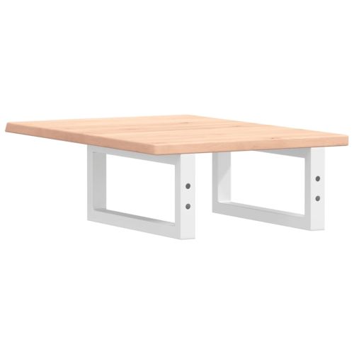 Стенен рафт за мивка, стомана и масивно дърво дъб