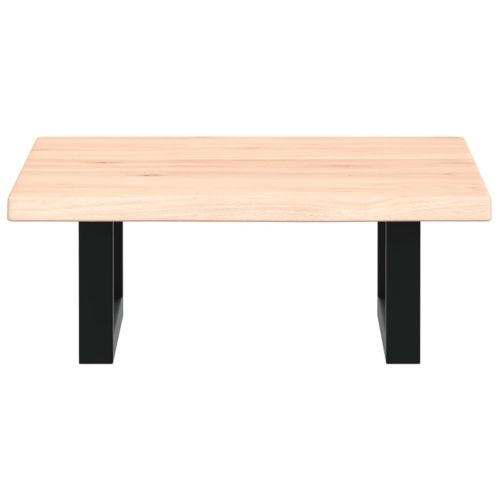 Стенен рафт за мивка, стомана и масивно дърво дъб