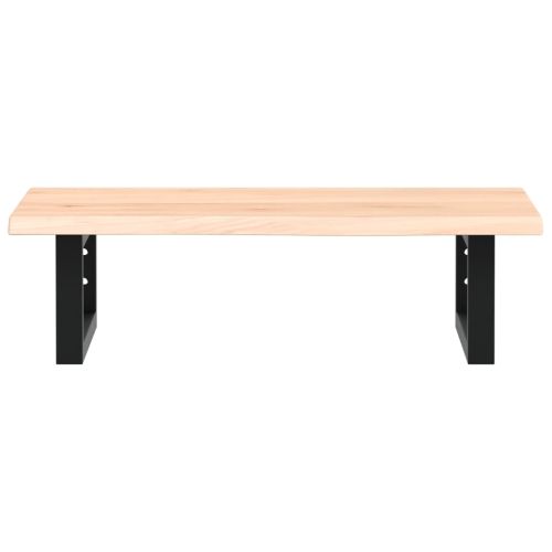 Стенен рафт за мивка, стомана и масивно дърво дъб