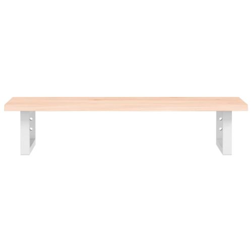 Стенен рафт за мивка, стомана и масивно дърво дъб