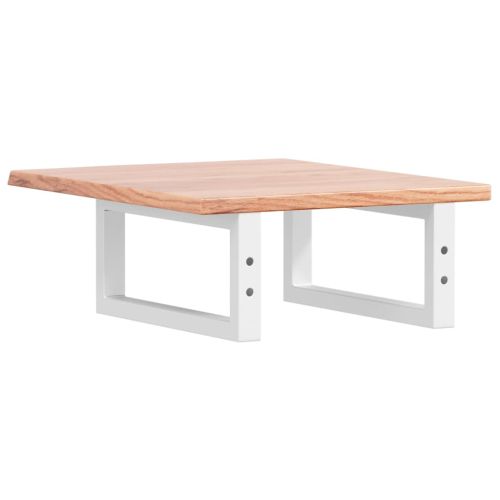 Стенен рафт за мивка, стомана и масивно дърво дъб