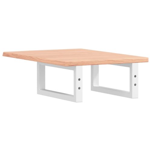 Стенен рафт за мивка, стомана и масивно дърво дъб