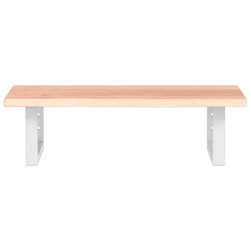 Стенен рафт за мивка, стомана и масивно дърво дъб