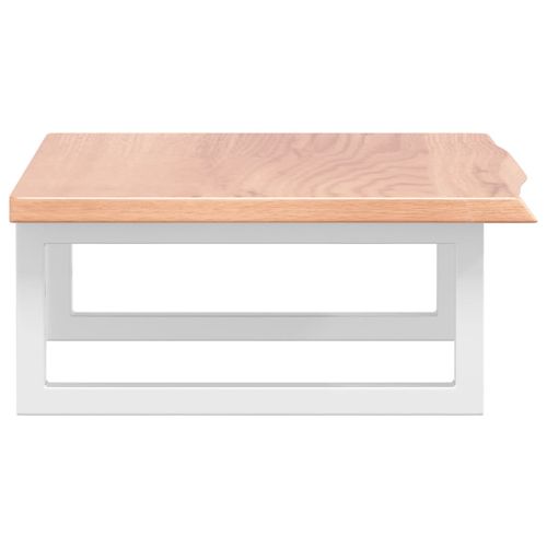 Стенен рафт за мивка, стомана и масивно дърво дъб