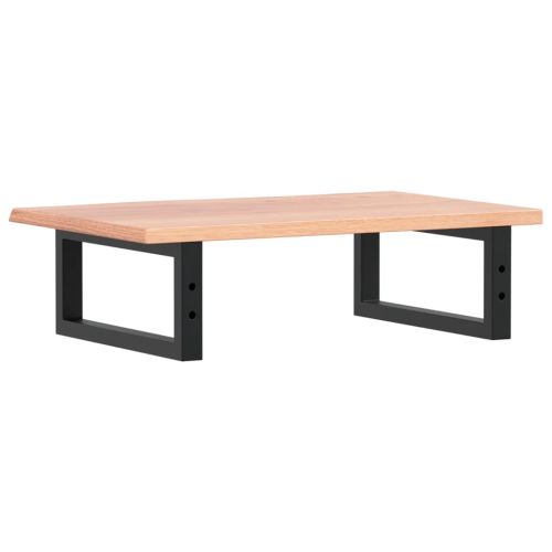 Стенен рафт за мивка, стомана и масивно дърво дъб