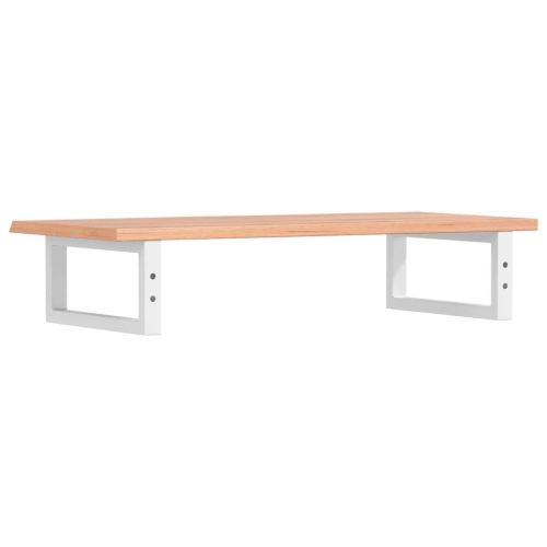 Стенен рафт за мивка, стомана и масивно дърво дъб