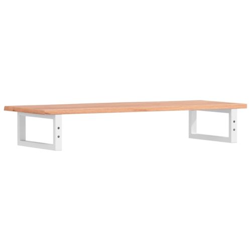 Стенен рафт за мивка, стомана и масивно дърво дъб