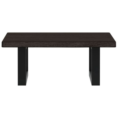 Стенен рафт за мивка, стомана и масивно дърво дъб