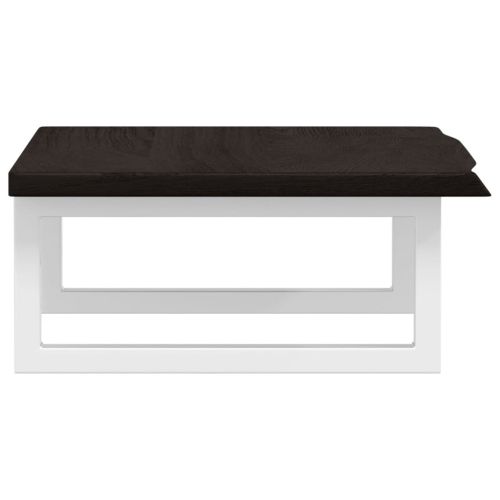 Стенен рафт за мивка, стомана и масивно дърво дъб