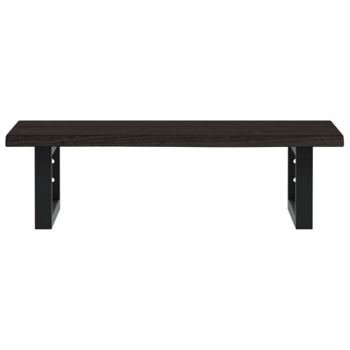 Стенен рафт за мивка, стомана и масивно дърво дъб