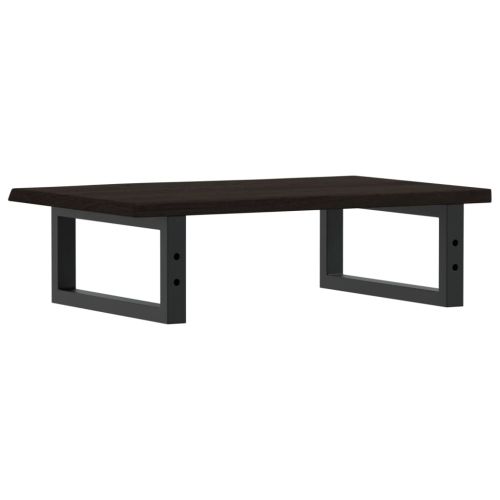 Стенен рафт за мивка, стомана и масивно дърво дъб