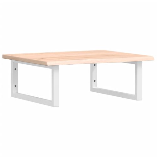 Стенен рафт за мивка, стомана и масивно дърво дъб